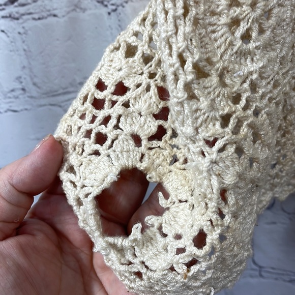 Macelli Vintage Cotton Crochet bohemian festival Medium Top - Picture 4 of 9